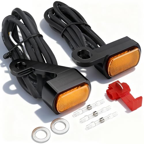 Image of MoKitDora LED Turn Signals Front Mini Blinkers Running Light for 2009-2017 Harley Touring Street Road Electra Glide King 2015-2024 Softail Breakout Deluxe Fat Boy Street Bob, Amber