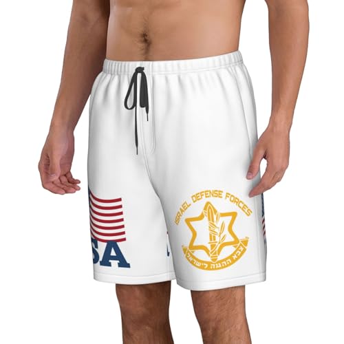 IDF Israeli Defense Force Logo Men's Swim Trunks Quick Dry Beach Shorts with Pockets Mesh Lining4
