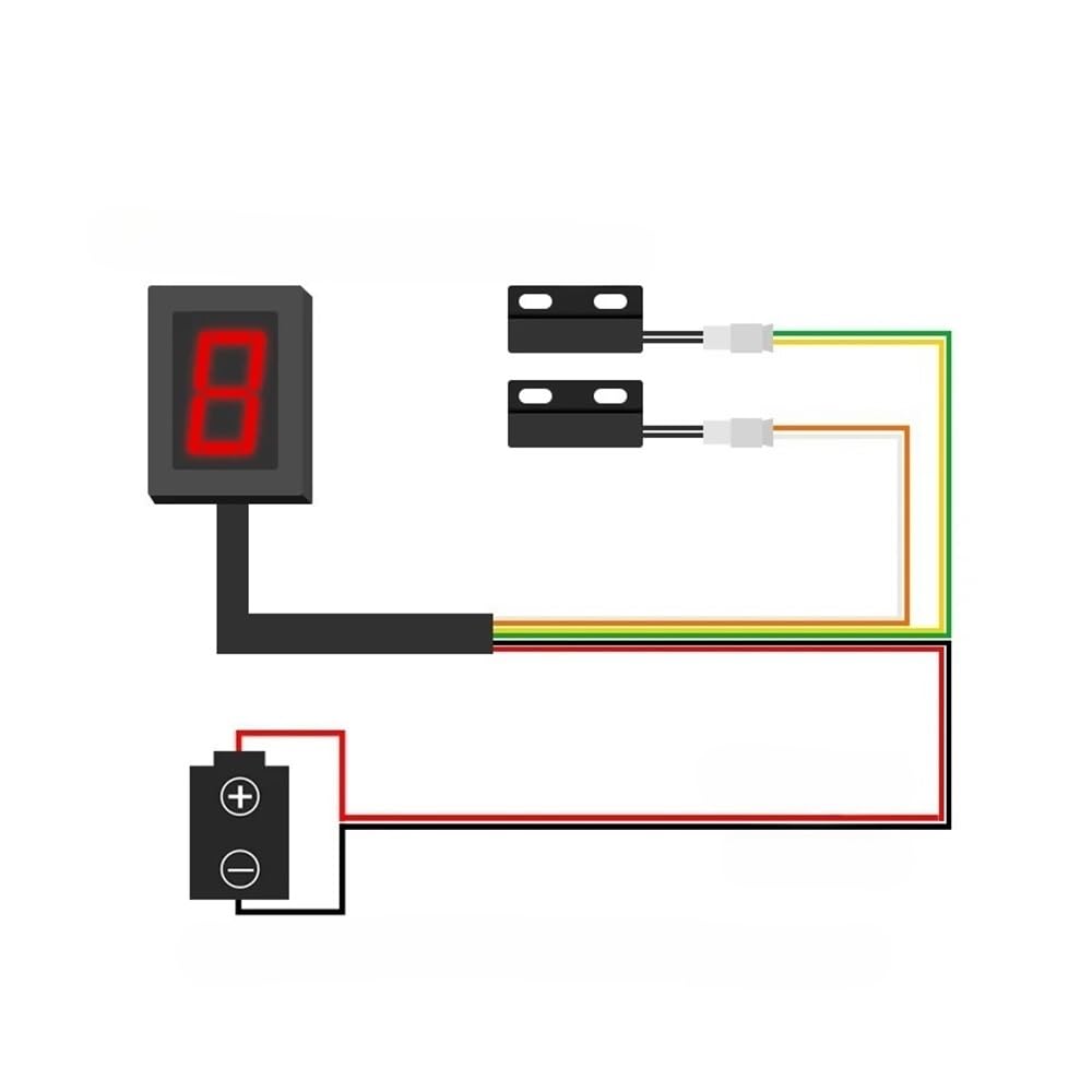 Indicador Marchas Indicador de Marcha Digital para Motocicleta Universal de para 6 velocidades Pantalla LED Soporte magnético para Palanca de Cambios