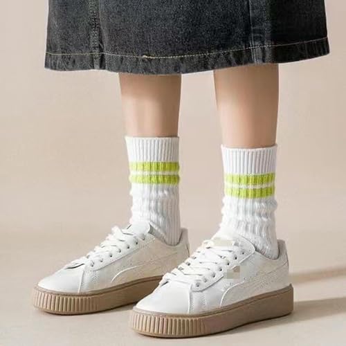 3 Pairs - Couple Simple Personality mid-Tube Socks, Spring and Autumn Outerwear Sports Stockings - Dark Blue4