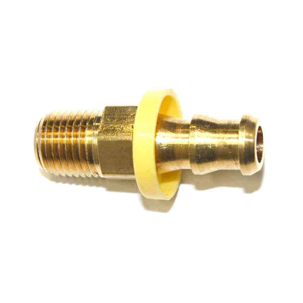 Interstate Pneumatics FL146 Easy Lock Brass Hose Fittings, Connectors, 3/8 Inch Push-Lock Barb x 1/4 Inch Male NPT End-Pack of 10