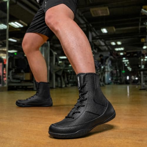 Image of Wrestling Boxing Boots Wide for Men Youth High Top Non-Slip | Comfortable Breathable Lightweight for Competition & Training