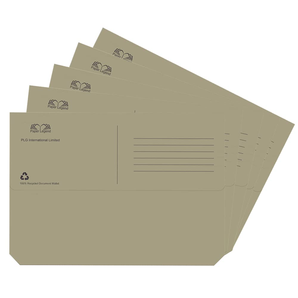 JMS we create smile (Pack of 100) A4 Kraft Document Wallets Foolscap - Thick 250 GSM Half Flap Paper File Folders Organiser (Kraft-Manilla)