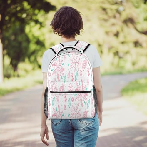 Sac à dos d'école fleurs multicolore 29.4x20x40cm pour ados - 6