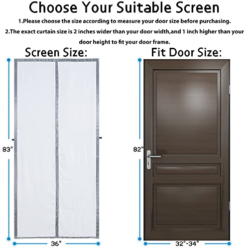Magnetic Thermal Insulated Door Curtain,Upgraded-Fabric Durable Door Curtains,Self-Closing Privacy Temporary Door Insulation Curtains,Keep Draft Out &Keep Cool Summer, Insulated Door Screen Curtains #TOP2
