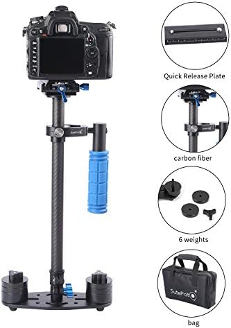 SUTEFOTO Carbon Fiber Portable S-60 Max Hight 0.6 Meter Handheld Stabilizer Pro Version for Camera Video DV DSLR - Weight Bearing Capability 0.2-3.5 Kilogram (7 Pound)
