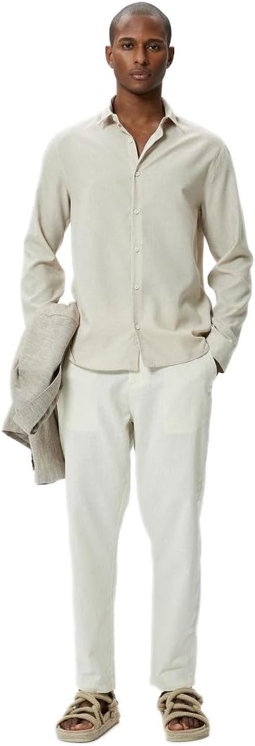 Slim Fit Stretch Poplin Shirt - Men's Long Sleeves Shirts - New In 2026