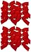 8, 16, or 32 Small 4"x5" Red Christmas Bows with Metal Bells - Glitter and No Glitter (16, Red)