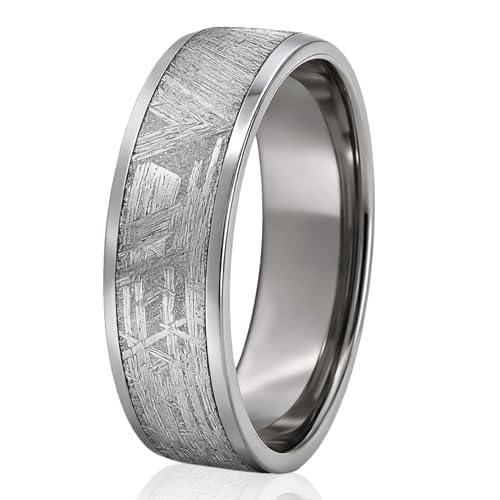 7mm Gibeon Meteorite Titanium Ring