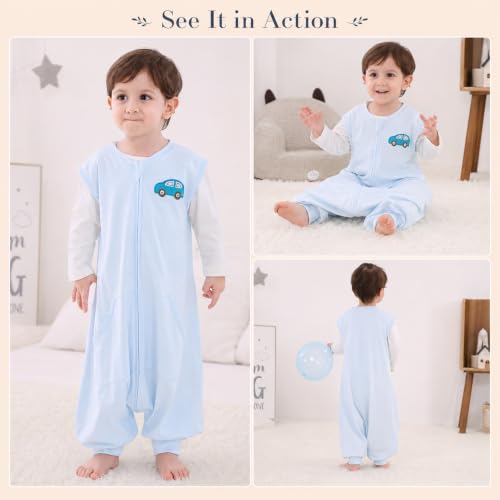 Image of HOMEAL Baby Sleep Sack,Toddler Sleeping Sack with Feet, Blue Wearable Blanket Baby 6M-5T,Sleeveless Sleep Sack 12-18 Months,18-24 Months,Medium