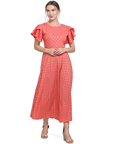 Image of OOMPH! Women's Western & Fusion wear Crepe A-Line Maxi Dress - mdfoil
