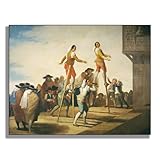 Francisco Goya Canvas Wall Art - Stilts Poster -Impressionist Paintings - Romanticism - Famous Painting Reproductions - Cool Home Decor for Bedroom Living Room Bathroom - Unframed/12x16in/30x40cm