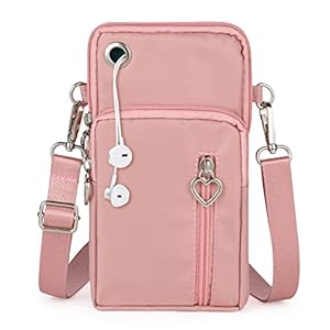 Aucuu Women Crossbody Phone Bag, Nylon Mini Crossbody Shoulder Bag Wrist Bag with Detachable Adjustable Straps…