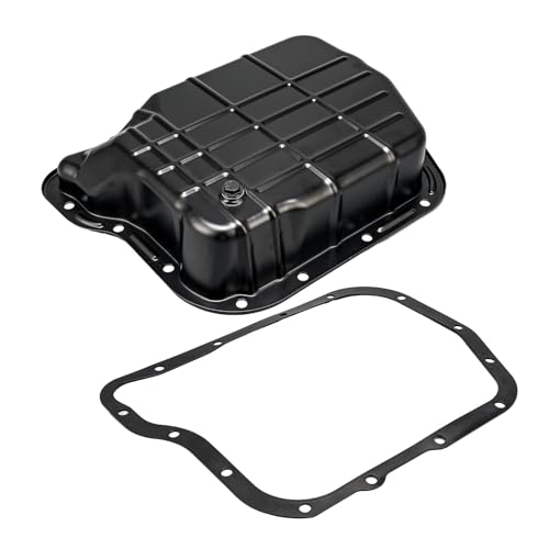 Image of KAX 265-827 Transmission oil pan with Drain Plug & Gasket Compatible with Ram 1500 /2500 /3500 Van, Durango, Dakota, B1500 /2500 /3500