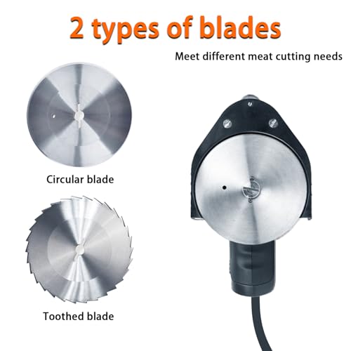 DNEPEI Electric Kebab Meat Slicer, Electric Shawarma Knife, 80W Commercial Gyro Cutter, with 2 Blades 10mm 0-8mm Adjustable Thickness for Restaurant Home Outdoor Wiretype - Image 3