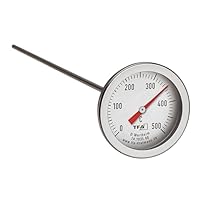 TFA Dostmann Profi Backofenthermometer, 14.1035.60, aus Edelstahl, mit langem Temperaturfühler (30 cm), Ersatzteil/Nachrüsten Pizzaofen, Holz-Steinbackofen, Grill, silber