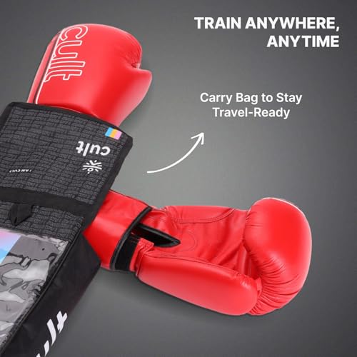Image of CULTSPORT Boxing Gloves for Men & Women | Foam Padding | Punching Bag Gloves for Boxing, Training, Kickboxing, Muay Thai, MMA | 14 Oz Boxing Gloves | Red