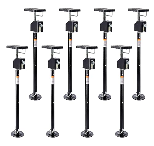 Image of Garvee 8 Pack RV Slide Out Supports Jack with a Flat Top Support Block, RV Stabilizer Jacks Supports Up to 40,000lbs, 21 inch-49 inch Quick-Lift Adjustable - Drill & Hand Crank Compatible for Campers & RVs