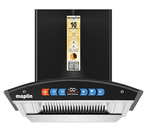 Image of Nero60 With Bldc Motor and voice Control Silent Chimney Auto Clean Wall Mounted Black 2000 CMH Chimney