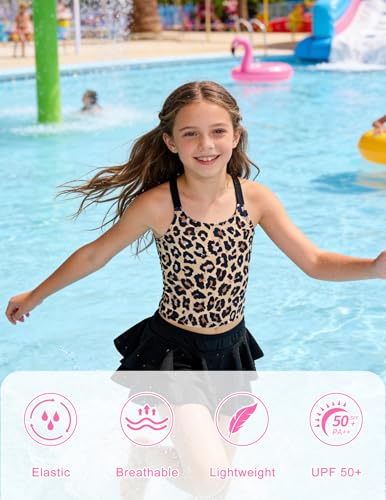 Image of ALISISTER Girls Tankini Swimsuit Two Piece Bathing Suits Summer Beach Swimwear with Shorts for 7-12 Years