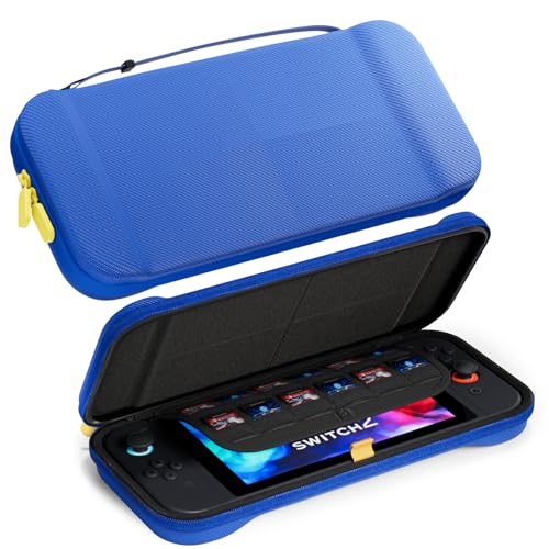 ProCase Switch 2 ケース スリム 2025発売専用 スイッチ2 キャリングケース ポーチ 耐衝撃 防水 12ゲームカード収納、持ち運び便利 -ブルー