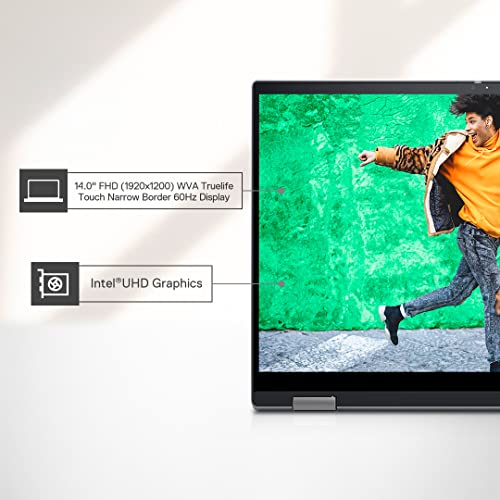 Image of Dell Inspiron 7420 2in1 Laptop, Intel i5-1235U, 8GB DDR4 & 512GB SSD, Win 11 + MSO'21, 14.0 inch (35.56Cms) FHD+ WVA Truelife Touch 250 nits, Active Pen, Platinum Silver (D560778WIN9S, 1.57Kgs)