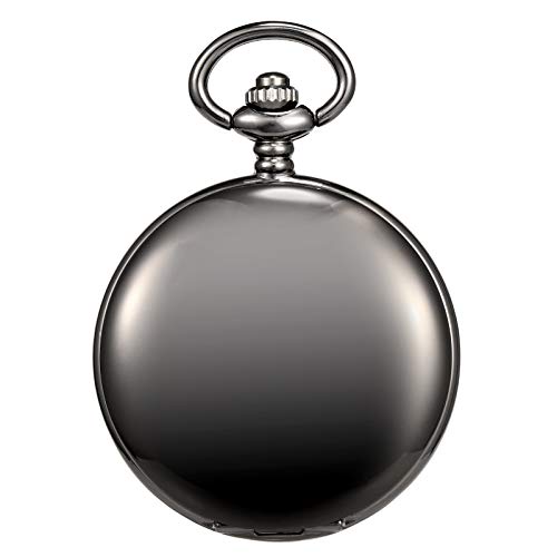 Mens Mechanical Pocket Watch Dream Dragon Skeleton Half Hunter Double Open Silver/Bronze/Black Case for Man