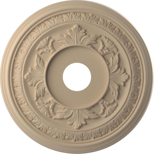 Image of 19 inchOD x 3 1 /2 inchID x 1 inchP Baltimore Thermoformed PVC Ceiling Medallion (Fits Canopies up to 7 3 /4 inch), UltraCover Satin Smokey Beige