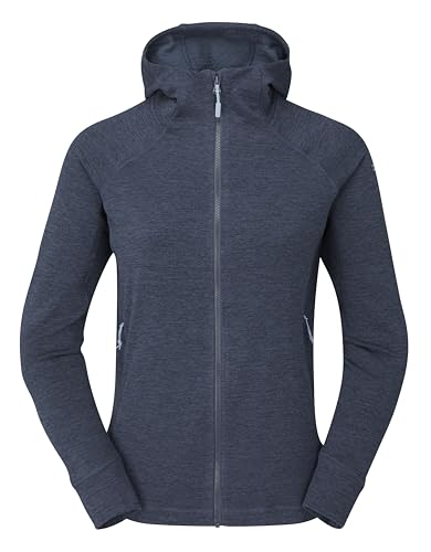 Rab Women's Nexus Hoody - Full-Zip Lightweight Fleece Jacket for Hiking & Climbing - Deep Ink - Small