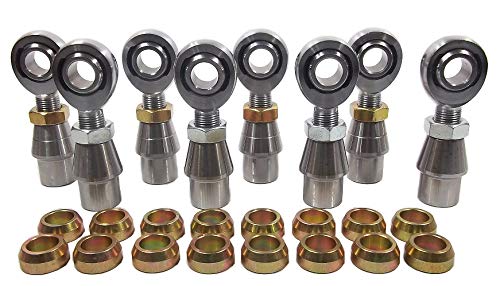 QSC 5/8 X 5/8-18 Chromoly 4-Link Rod End Kit with 5/8 Steel Cone Spacers & Bungs .120 Wall, Rod End, Heim Joint