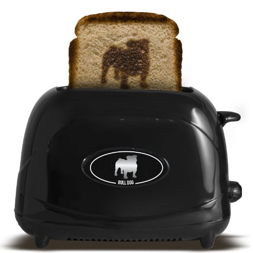 Pangea Brands TSTE-PET-BUL 2-Slice Pet Emblazing Toaster, Bulldog