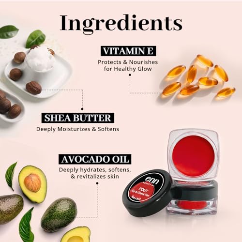 Image of Enn Beauty Pout Lip, Cheek & Eyeshadow Tint with SPF 10 with The Goodness of Jojoba & Avocado Oil, Natural Blush for Women, Long Lasting, Sls & Paraben Free - Retro Red, 5gm