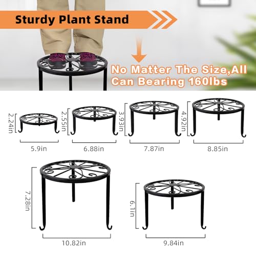 Acteomsly PS240619 6-Pack Metal Plant Stand,Heavy Duty Flower Pot Stands thumb #1