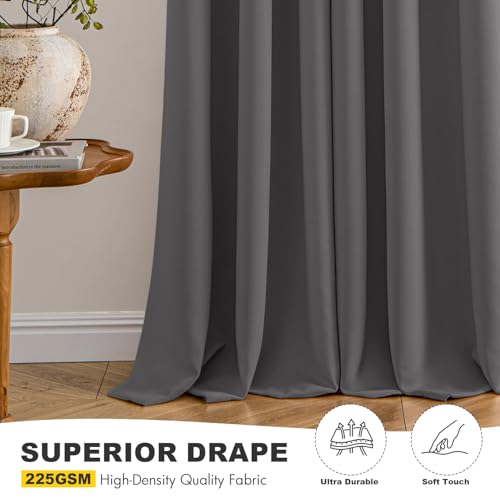Image of MIULEE Blackout Curtains for Bedroom Living Room 2 Panels, Thermal Insulated Room Darkening Drapes Grommet Noise Reducing Light Blocking Window Treatments 54 Inches Long 40x54 Inch Gray