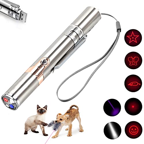 Store Whispex Cat Toys Pointer Interactive Toys for Indoor Cats/Dogs,Cat Wand Chasing Toys, Red Dot Light Pointer Teaser Toys,Pet Toys for Indoor Kitten Play Chase Exercise, USB Recharge