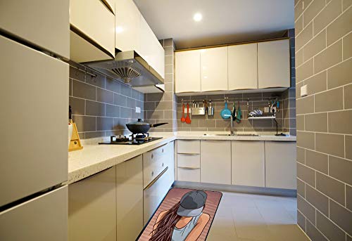 Tapis de cuisine pop art antidérapant lavable en polyester