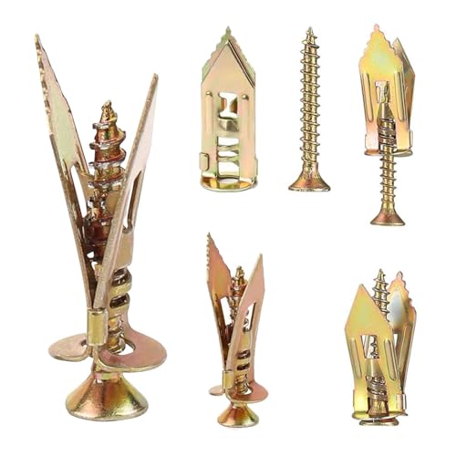 Maozaa 50 pcs Self-Drilling Drywall Anchors with Screws, 0.47x1.18 Inch Zinc Plated Steel Drywall Wall Anchors and Screws Kit Heavy Duty, Easy Application No Drill or Holes in Wall