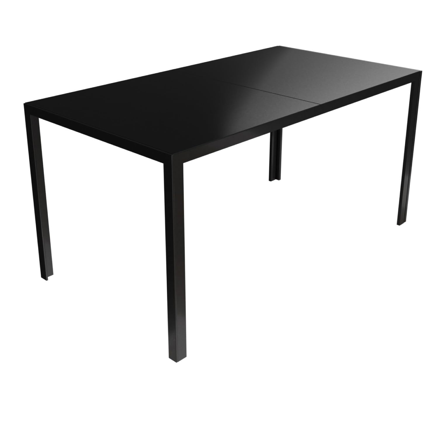 Mojawo 7tlg Outdoormöbel Set Gartenmöbel Gartengarnitur Glastisch Gartentisch 150x80cm + 6 Sessel Schwarz