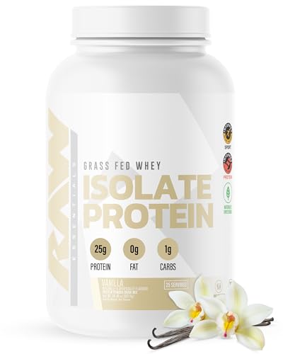 RAW Whey Isolate Protein Powder, Vanilla (CBUM Itholate) - 100% Grass-Fed Sports Nutrition Powder for Muscle Growth & Recovery - Low-Fat, Low Carb, Naturally Flavored - 25 Servings