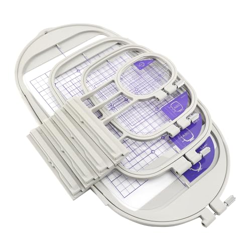 Image of Sew Tech 4pcs Embroidery Hoops for Brother, 1x2.5in 4x4in 5x7in 6x10in Set | Fits NQ1700E NQ1600E NQ3700D NQ3600D NQ1400E Stellaire XE1 Dream Machine 2 VE2200 4000D 1500D V7 V5 VM5200 Innovis Baby Lock