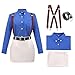 DAZCOS Women's Cosplay Costume Slim Shirt Skirt with Tie Suspender Glasses (X-Large)