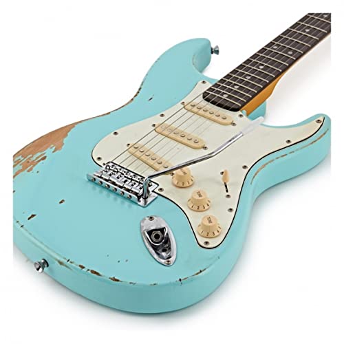 Gear4music LA Legacy Road Worn Guitare électrique – Lagoon Blue - Les Beatles, Paul McCartney, John Lennon, RIngo Starr, George Harrison Gear4music LA Legacy Road Worn Guitare électrique - Lagoon Blue – Image 3