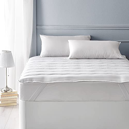 What The Sleep - Topper de Fibra Hipoalergénico | 105x190 cm | Transpirable | Lavable | Más Confort | Sobrecolchón | Cubrecolchón | Colchoncillo | Drums