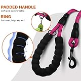 Taglory Hundeleine mit bequemen gepolsterten Griff, robuste Hundeleine zum Trainieren und Gassi gehen, 180×1.2cm Reflektierend Führleine aus weichem Nylon für große Hunde, hot pink