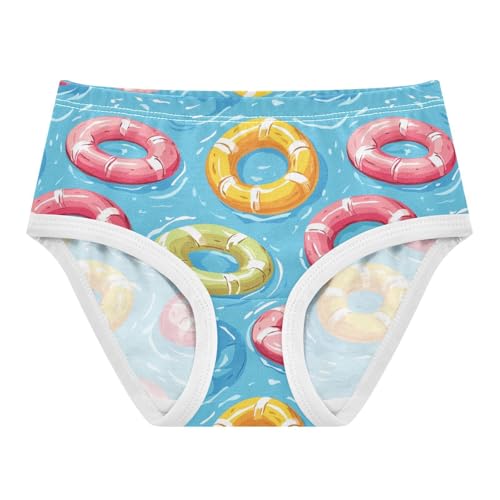 ZZKKO Colorful Swimming Rings Girls Underwear Toddler Panties for Girls Comfort Brief Size 2-8T