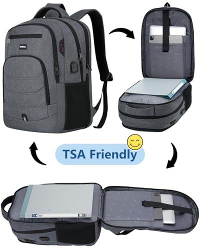 Image of kadilong Laptop Backpack for Men,School Backpack for Teens Boys Extra Sturdy 15,6 Inch TSA Friendly School Book Bag with USB Port for College Business,Water Resistant