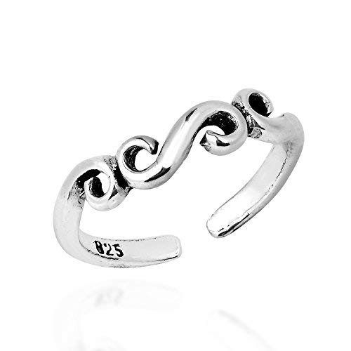 AeraVida Swirling Infinity Symbol Inspired .925 Sterling Silver Toe or Pinky Ring for Inspirational and Trendy Summertime Fashion Accessories