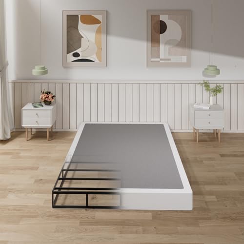Tyndall 7 Inch Queen Box Spring Heavy Duty Metal Box Spring for Queen Size Bed Mattress Foundation with Fabric Cover Noise-Free Non Slip Easy Assembly