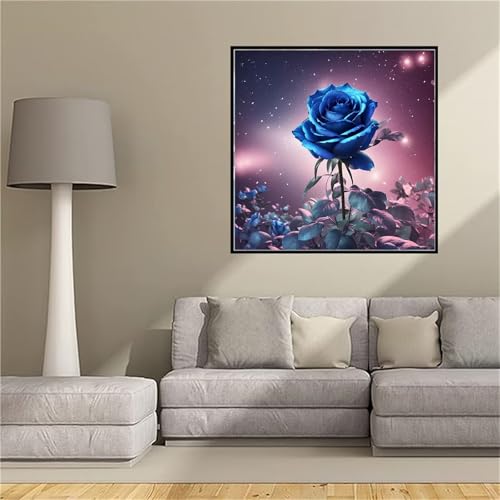 Broderie Diamant Kit Complet Rose Bleue Loisirs Créatifs Adultes Point de Croix