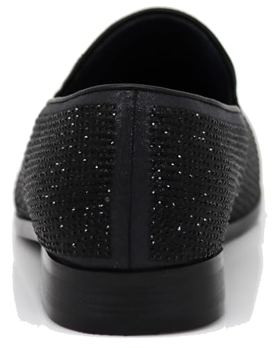 Image of SPK26 Men's Vintage Velvet Rhinestone Designer Dress Loafers Slip On Shoes Classic Tuxedo Dress Shoes